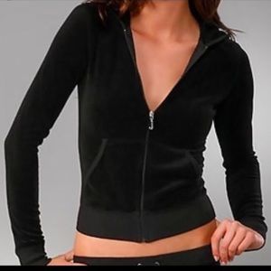 Juicy Couture Black Velour Zip up Size XS